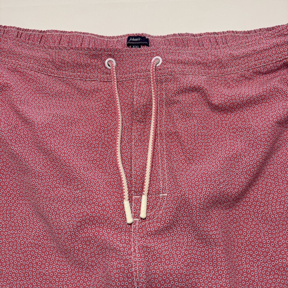 Johnnie O Karratha Swim Trunks Mens XXL Red Blue Circular Geometric Board Shorts
